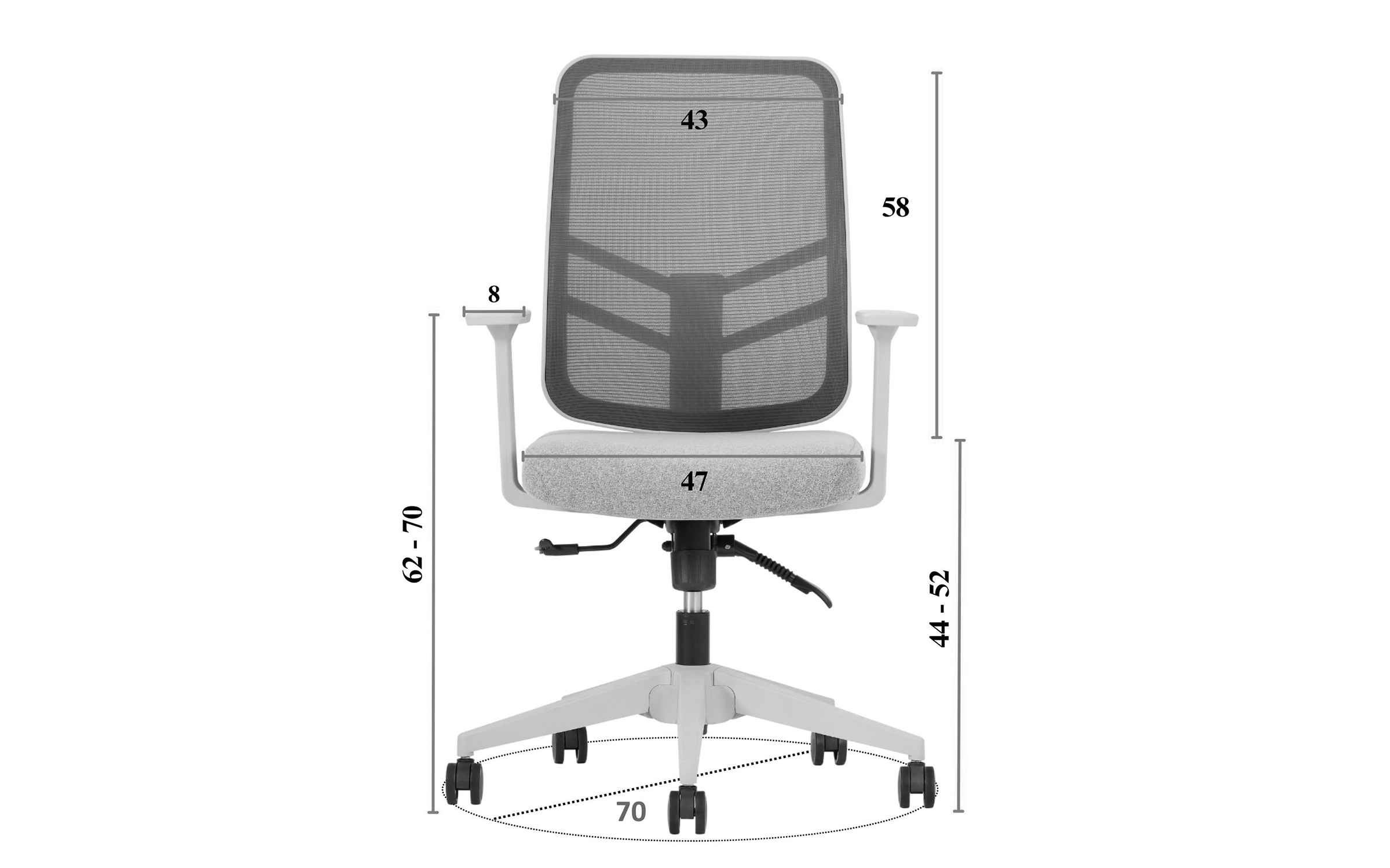 Scaun de birou Lotus, gri  2